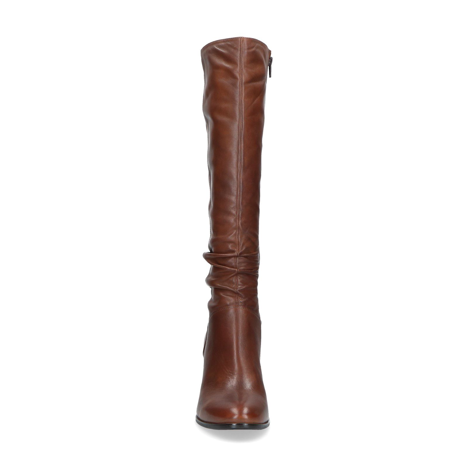Cognac hoge laarzen met hak - Dames | MANFIELD