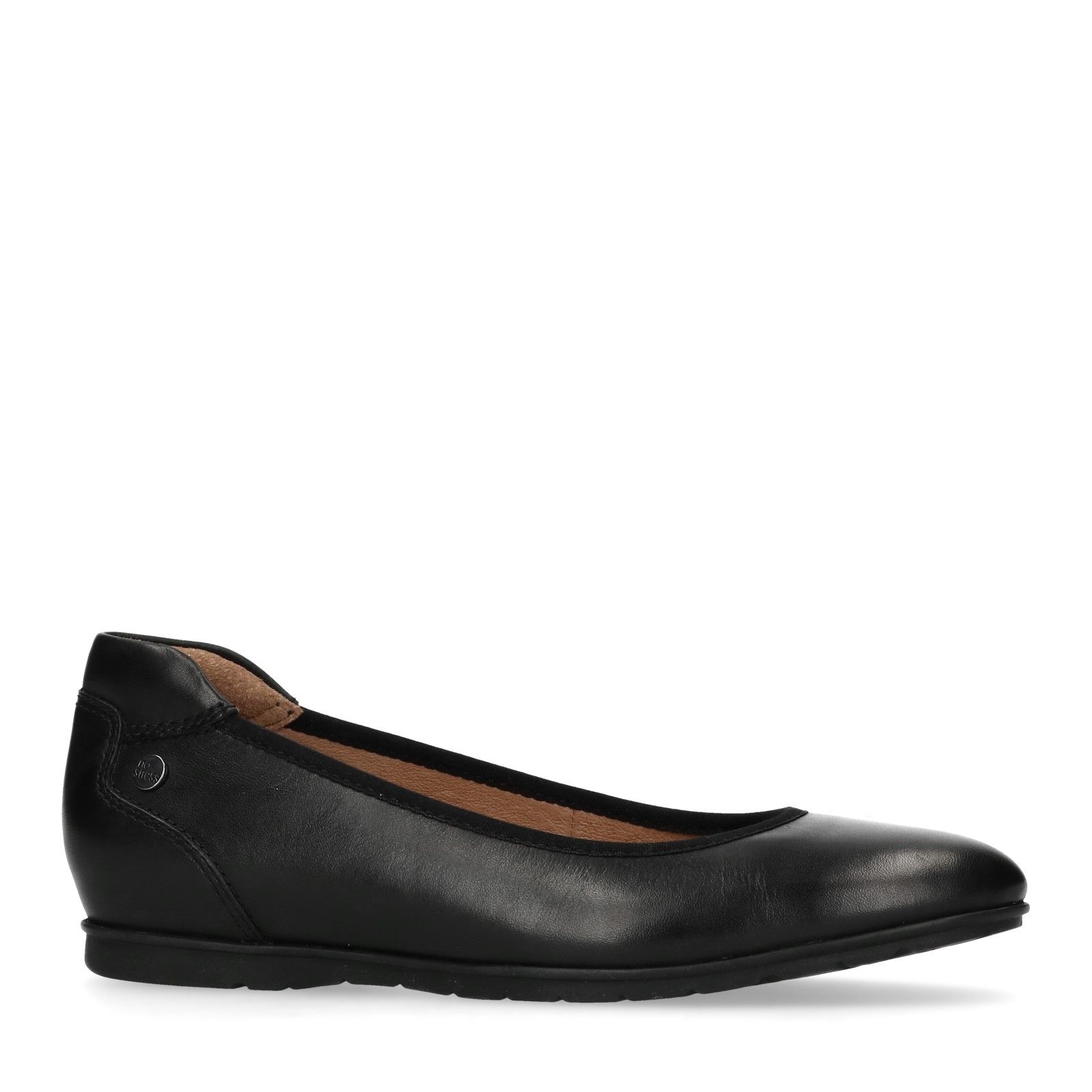 Zwarte leren ballerina's - Dames | MANFIELD