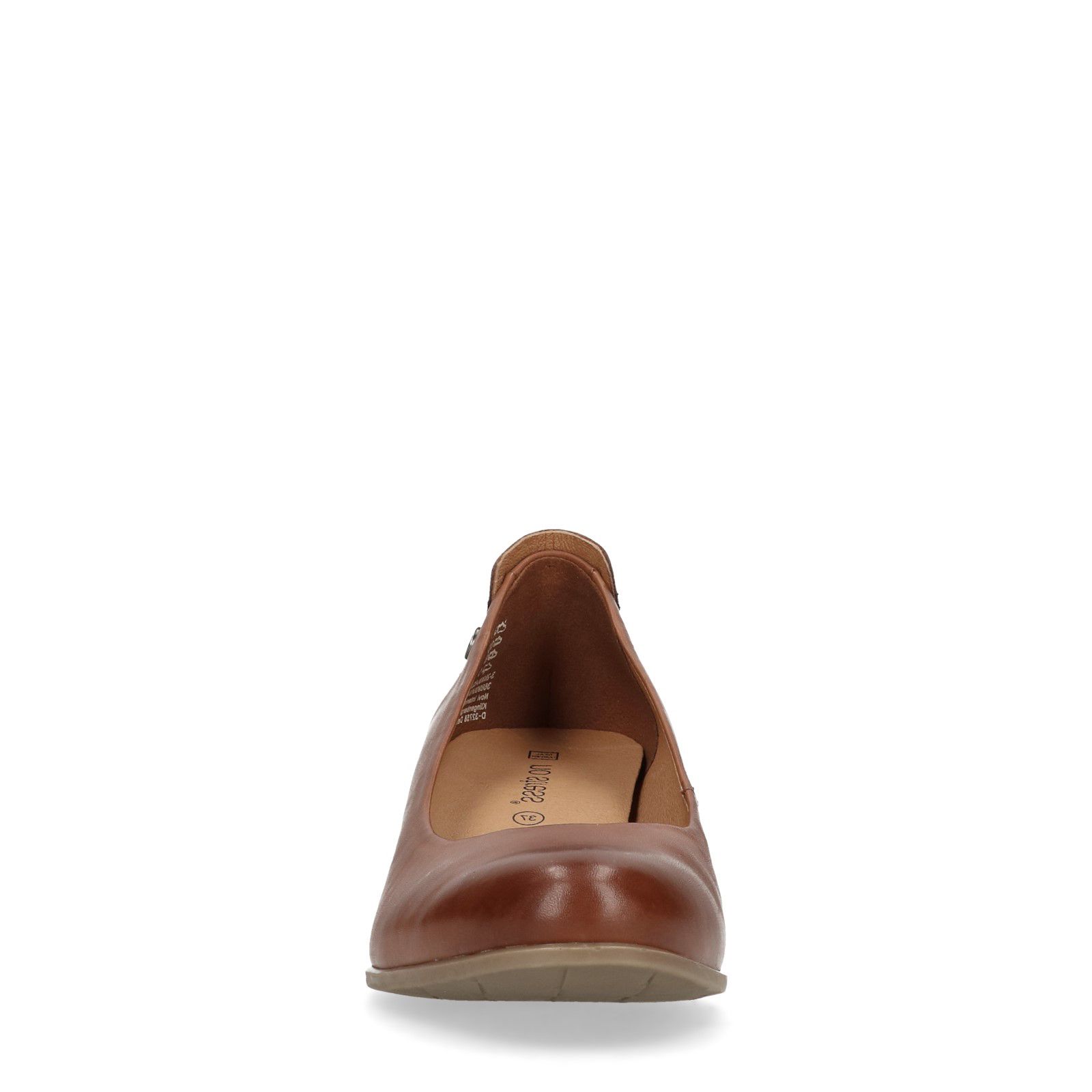 Cognac bruine pump met lage hak - Dames | MANFIELD