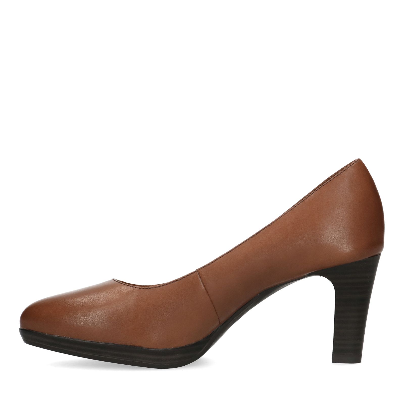 Cognac pumps met rechte hak - Dames | MANFIELD
