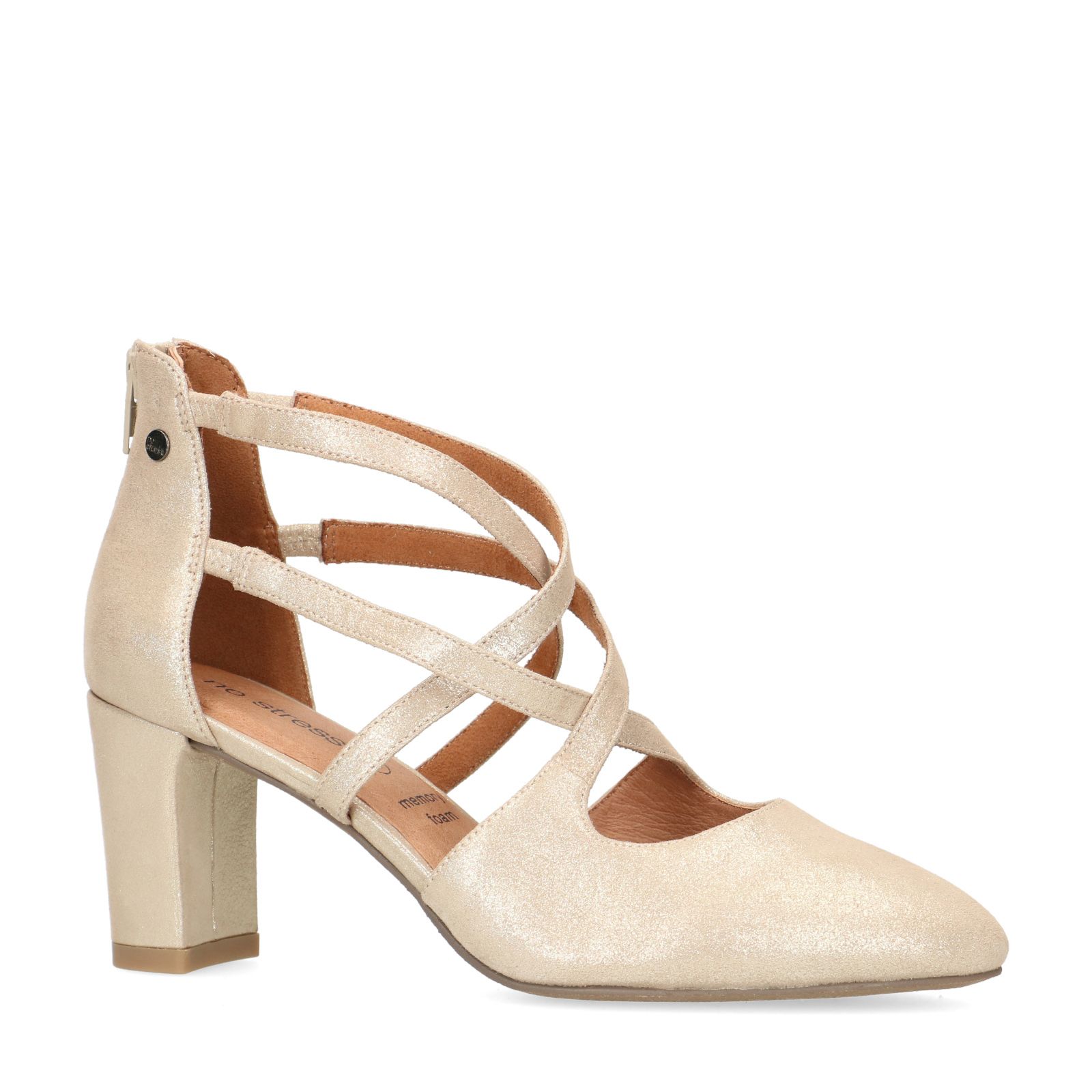 Goudkleurige suède pumps - Dames | MANFIELD