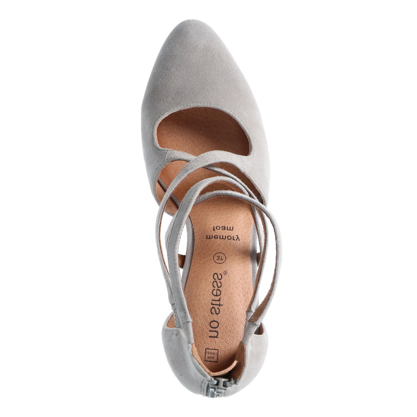 Grijze suède pumps met ritssluiting - Dames | MANFIELD