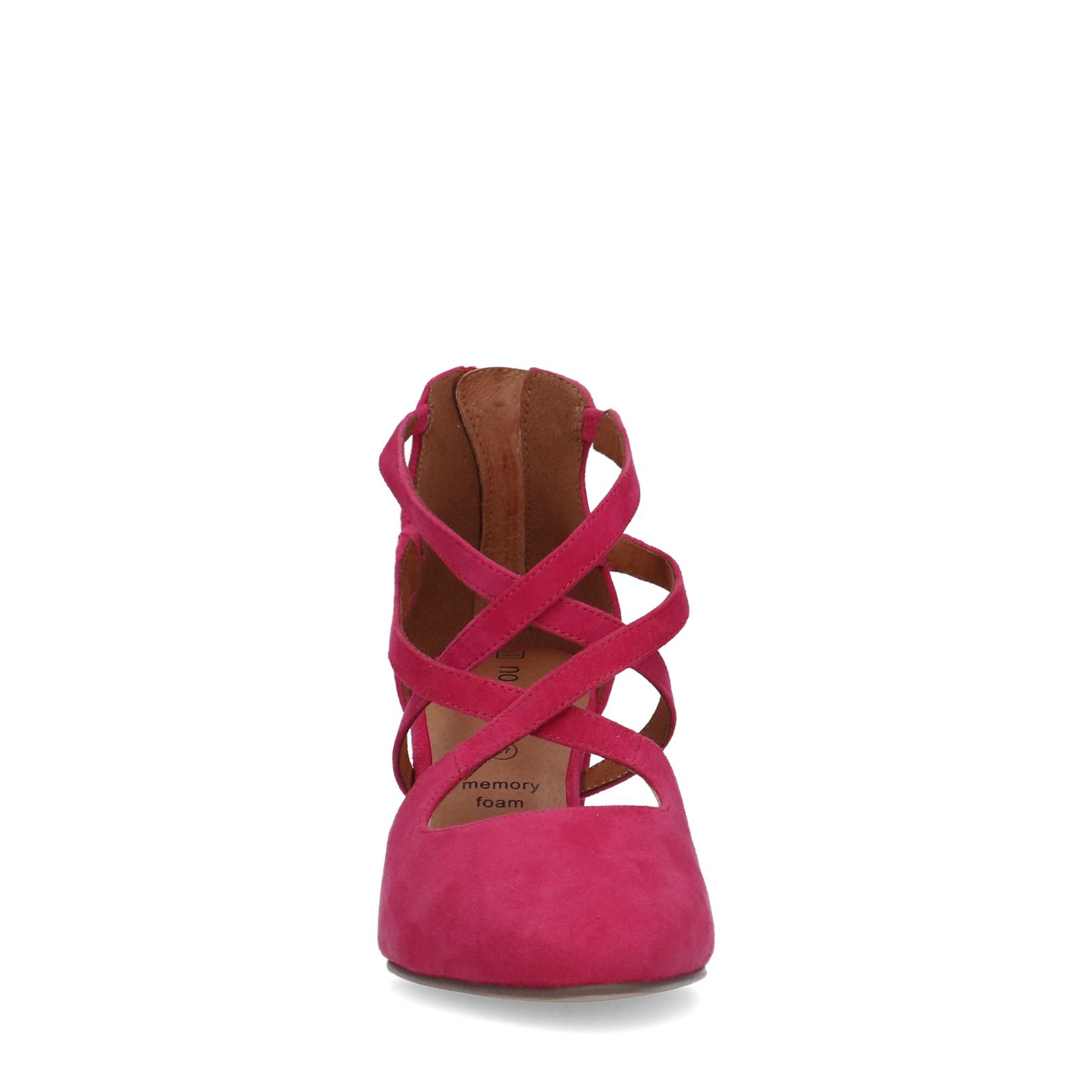Roze suède pumps met bandjes - Dames | MANFIELD