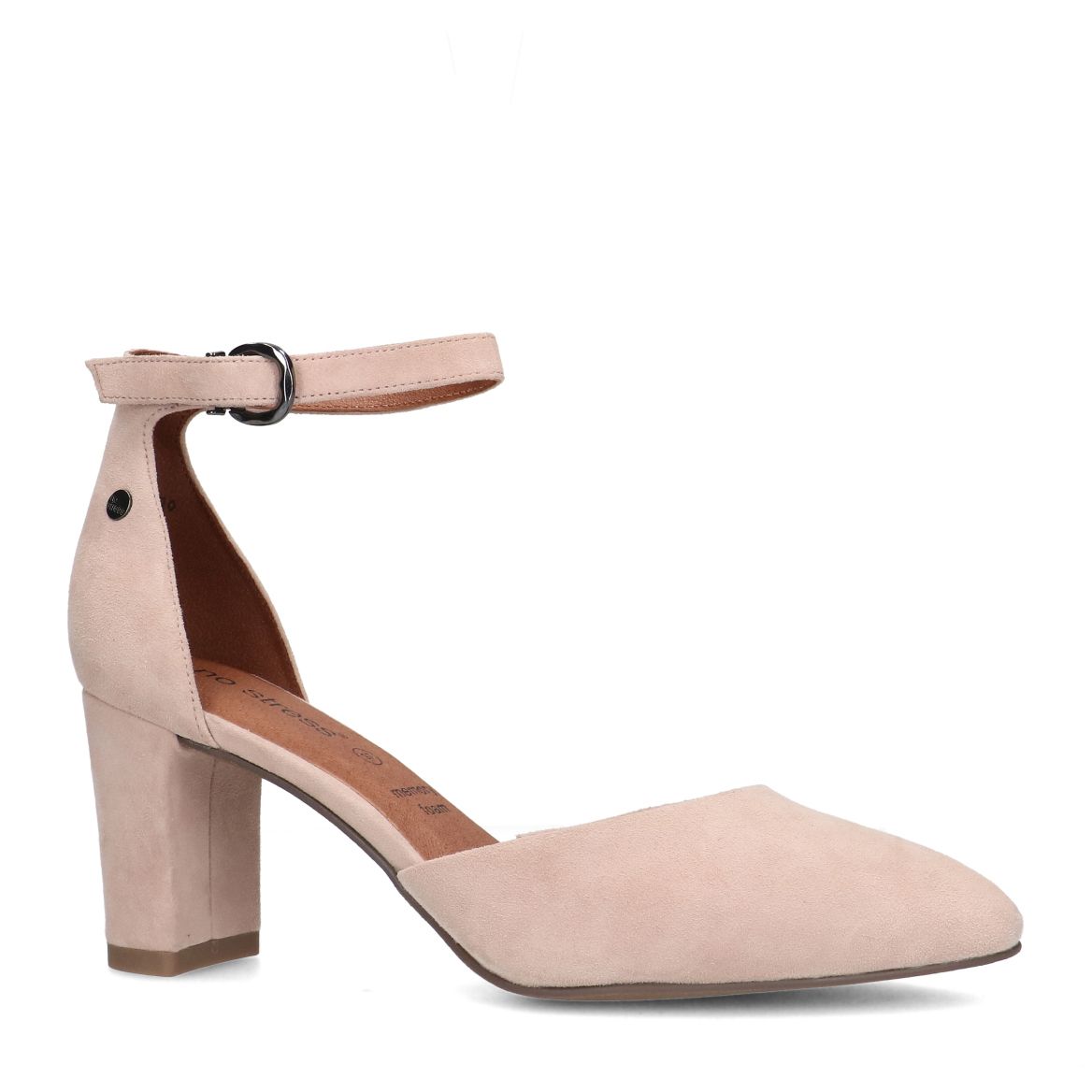 Roze suède pumps met enkelbandje - Dames | MANFIELD