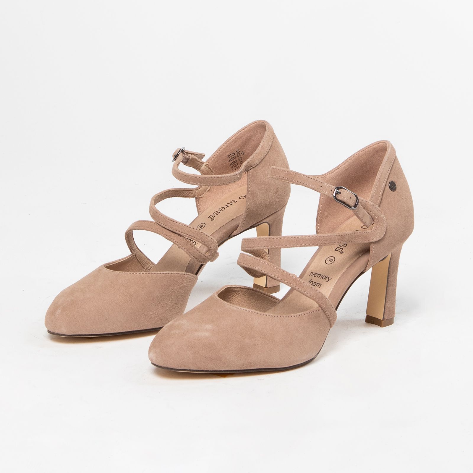 Beige suède pumps - Dames | MANFIELD