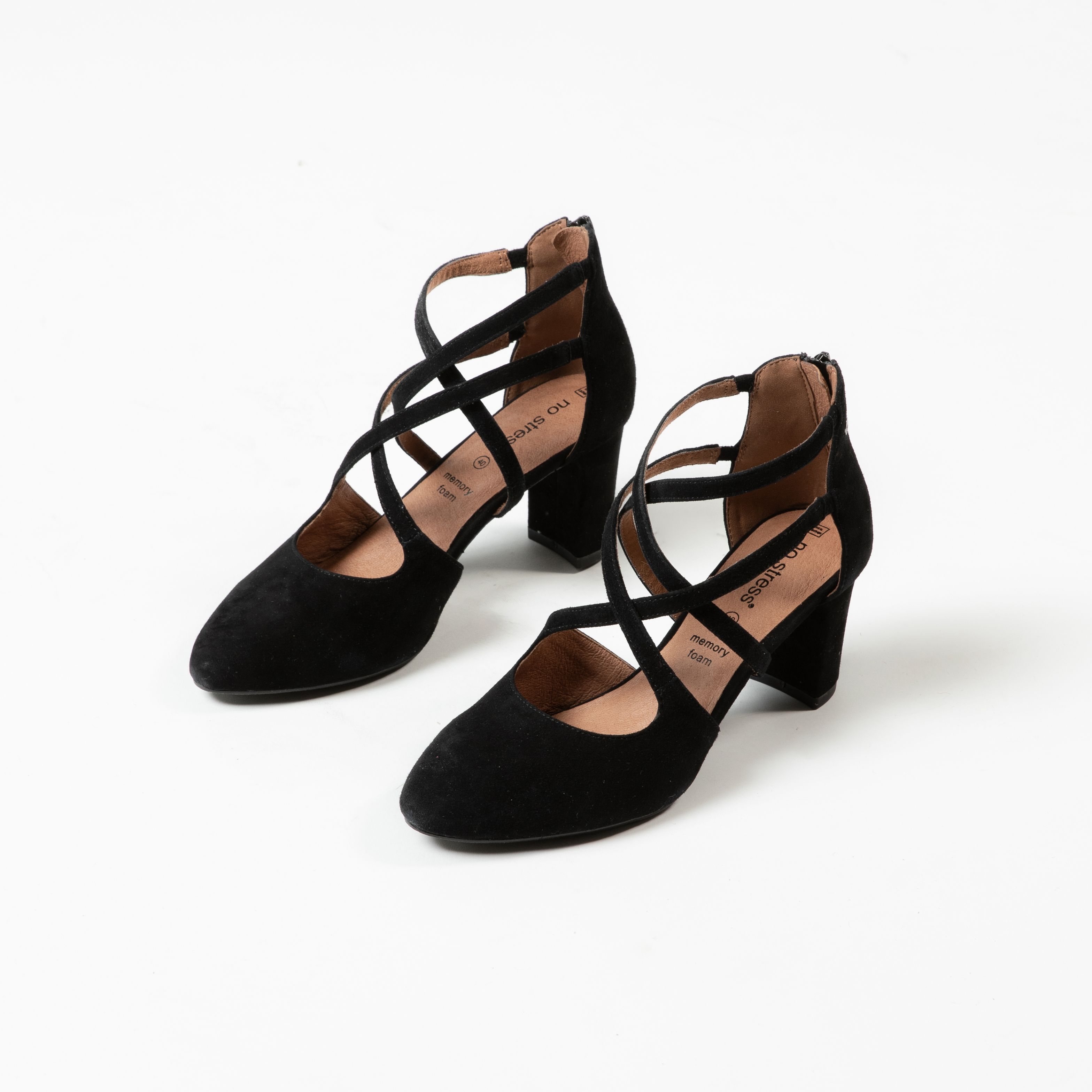 Zwarte suède pumps met ritssluiting - Dames | MANFIELD