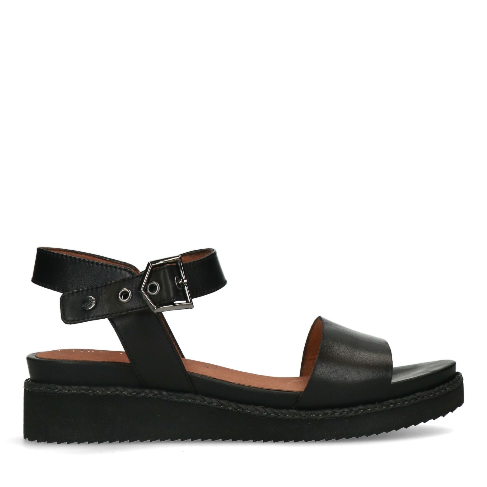 Cognac leren sandalen - Dames | MANFIELD
