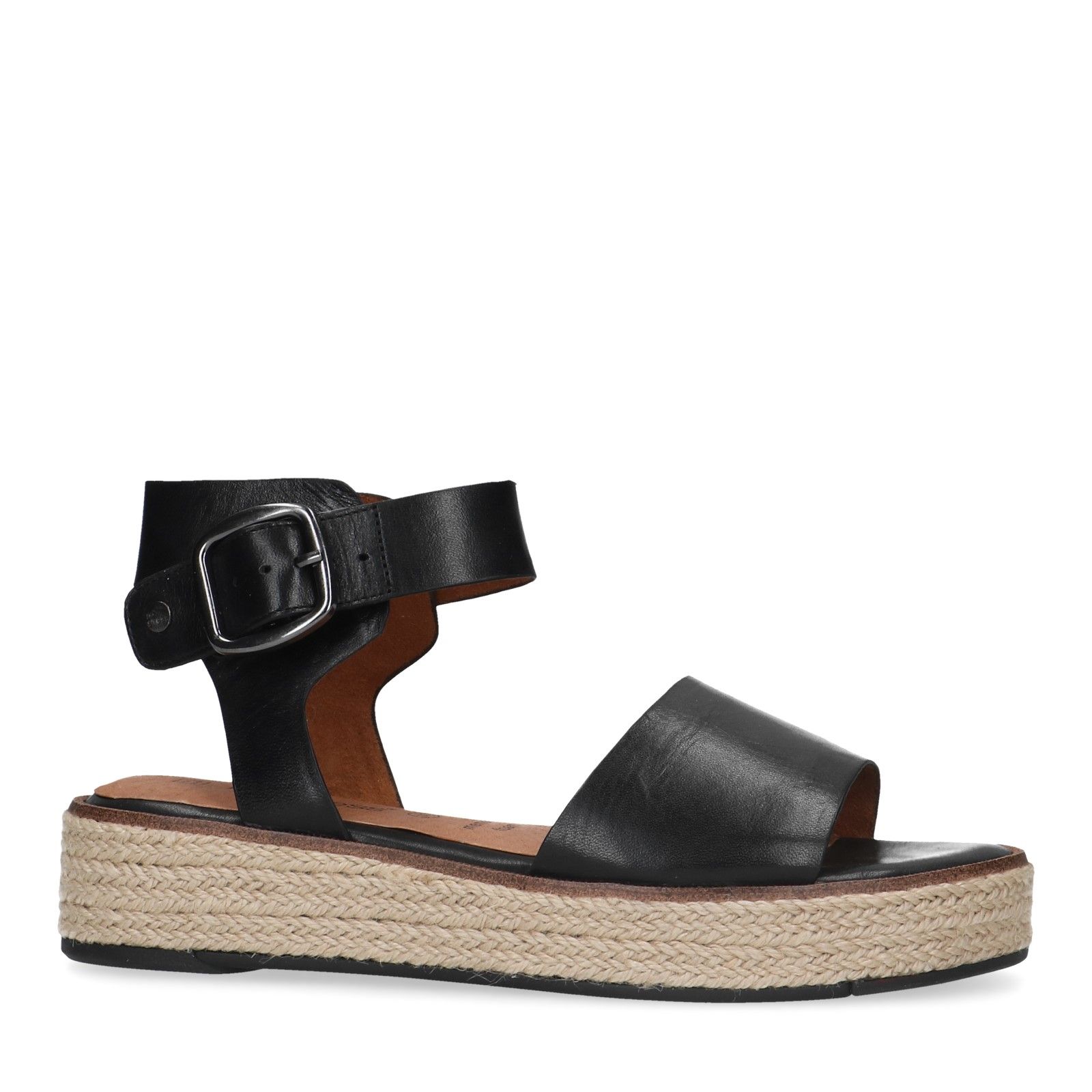 Zwarte leren sandalen - Dames | MANFIELD