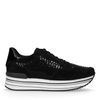 Zwarte platform sneakers met snakeskin