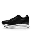 Zwarte platform sneakers met snakeskin
