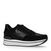 Schwarze Plateausneaker mit Schlangenmuster