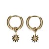 Boucles d'oreille avec pendentif marguerite - doré
