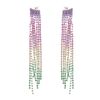 Multicolor fringe oorbellen met strass steentjes