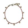 Mehrfarbiges Armband mit goldfarbenen Münzen