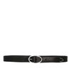 Ceinture en cuir avec boucle ovale argentée - noir