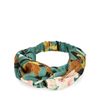 Groene haarband met bloemen