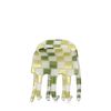 Groen geblokte haarclip