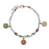 Bracelet multicolore avec marguerites - doré