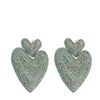 Boucles d'oreille strass en forme de cœur - bleu