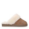 Cognacfarbene Veloursleder-Pantoffeln