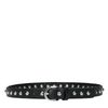 Zwarte leren riem met zilverkleurige studs