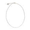 Goudkleurige ketting met blauwe kraaltjes