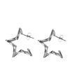 Zilverkleurige star oorringen