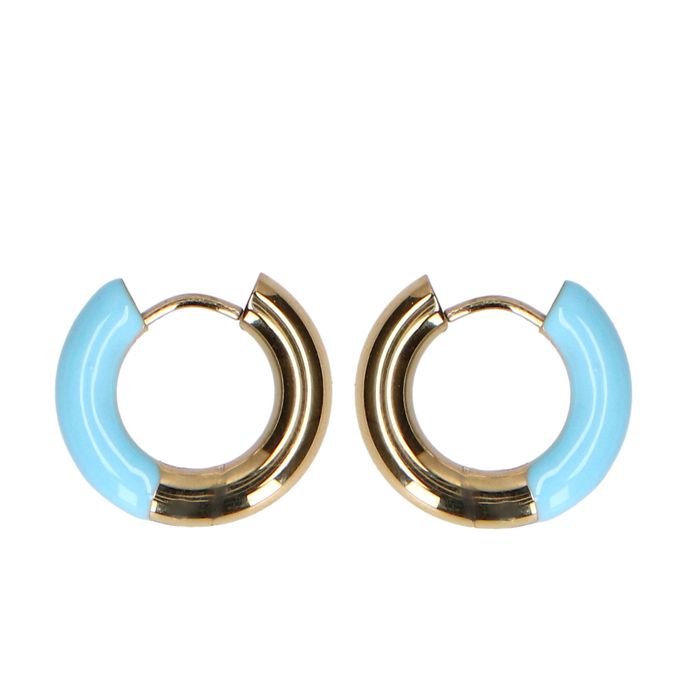 Goldfarbene Ohrringe mit blauen Details