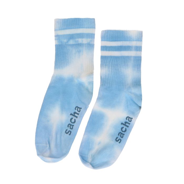 Blaue Tie-Dye-Socken