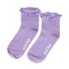 Lila Socken mit Rüschen