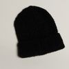 Schwarzer Strick-Beanie