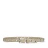 Off white riem met zilverkleurige ringen