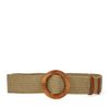 Ceinture en osier avec boucle ronde - beige