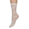 Chaussettes transparentes avec marguerites - blanc