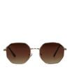 Lunettes de soleil rétro avec verres marron - doré