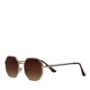 Lunettes de soleil rétro avec verres marron - doré
