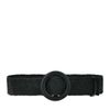 Ceinture en osier avec boucle ronde - noir
