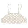 Witte opengewerkte parel top