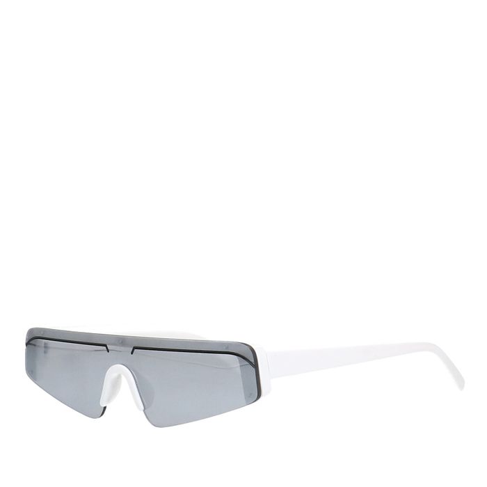 Witte zonnebril met reflecterende glazen