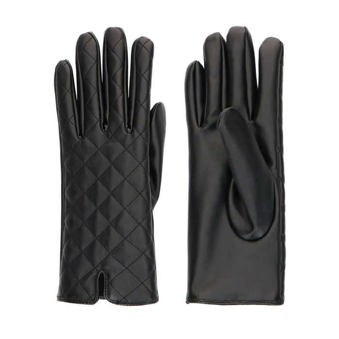 Zwarte handschoenen met sierstiksels