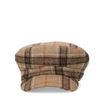 Beige geruite baker boy hat