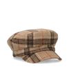 Beige geruite baker boy hat