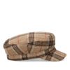 Beige geruite baker boy hat