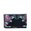 Kleine zwarte portemonnee met bloemen