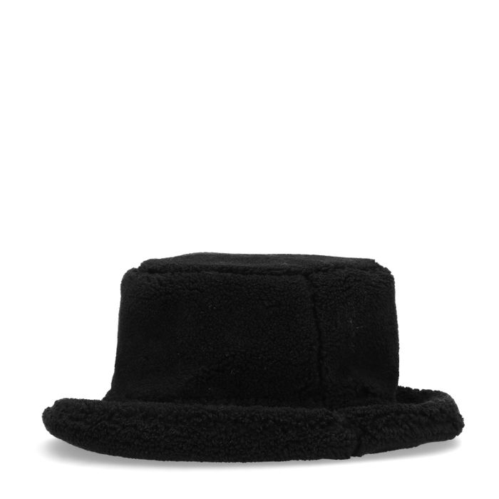 Zwarte teddy bucket hat
