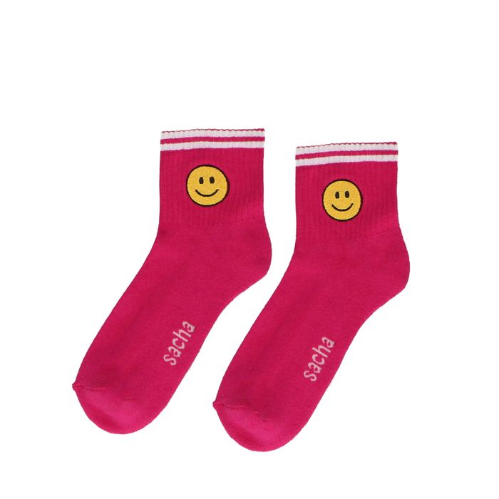 Rosa Socken mit Smiley