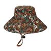 Chapeau de pêche à l’imprimé fleuri - brun