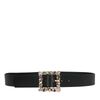 Ceinture avec boucle strass - noir