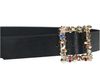 Ceinture avec boucle strass - noir