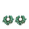Boucles d'oreille avec strass - vert
